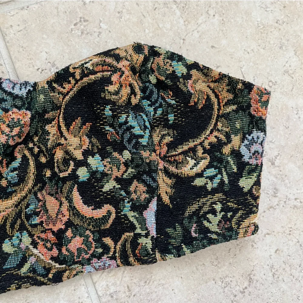 Free People Black and Orange Crop Top - Picture 2 of 3